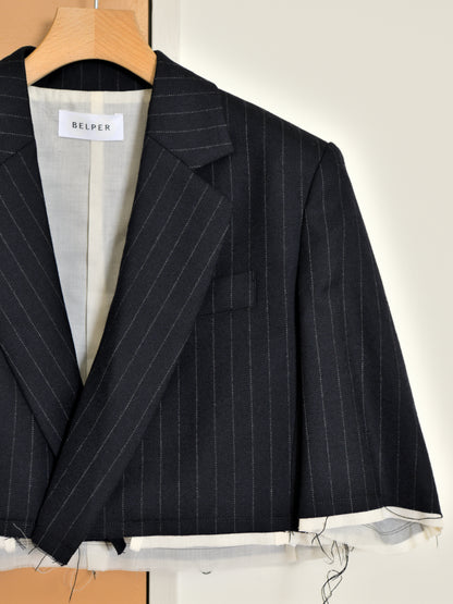 BELPER DOUBLE BREASTED SHORT JACKET 2011-0624F NAVY ネイビー WOOL ウール レディース 26FW 日本取り扱い 名古屋 丸の内 セレクトショップ THIRD PLACE サードプレイス