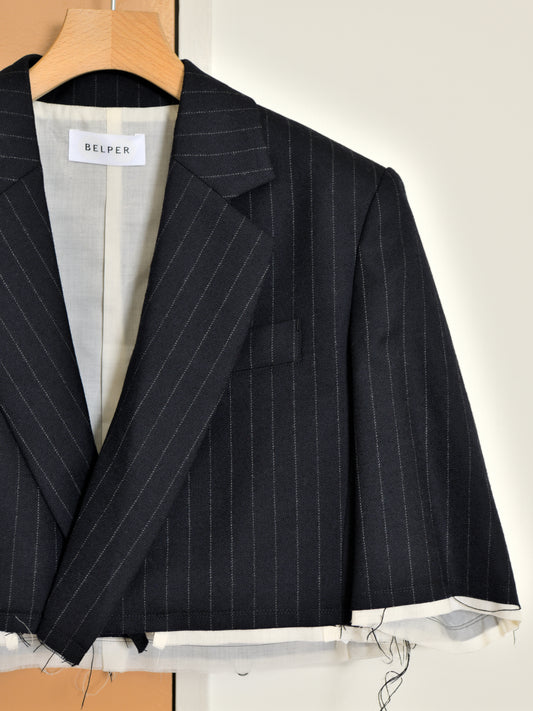 BELPER DOUBLE BREASTED SHORT JACKET 2011-0624F NAVY ネイビー WOOL ウール レディース 26FW 日本取り扱い 名古屋 丸の内 セレクトショップ THIRD PLACE サードプレイス