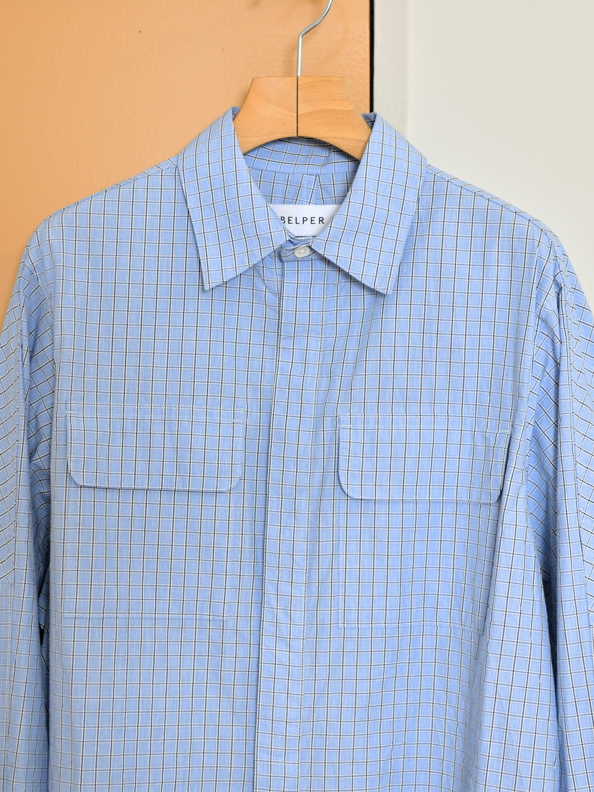 BELPER ROUND PLAID SHIRT 2514-1226P BLUE ブルー COTTON コットン  レディース 26FW 日本取り扱い 名古屋 丸の内 セレクトショップ THIRD PLACE サードプレイス