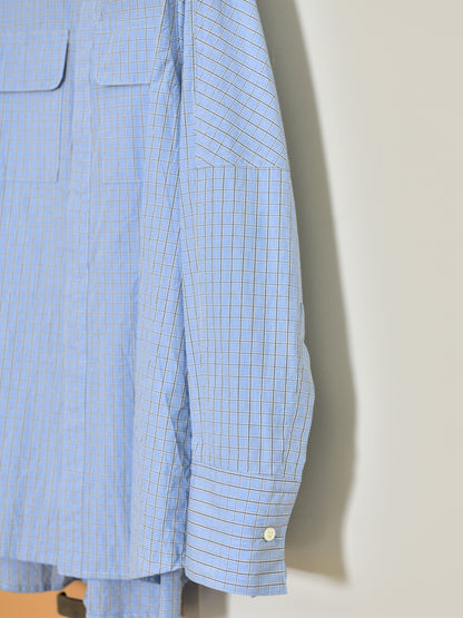 BELPER ROUND PLAID SHIRT 2514-1226P BLUE ブルー COTTON コットン  レディース 26FW 日本取り扱い 名古屋 丸の内 セレクトショップ THIRD PLACE サードプレイス