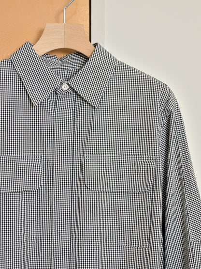 BELPER ROUND PLAID SHIRT 2514-1226P BLACK ブラック ギンガムチェック COTTON コットン レディース 26FW 日本取り扱い 名古屋 丸の内 セレクトショップ THIRD PLACE サードプレイス