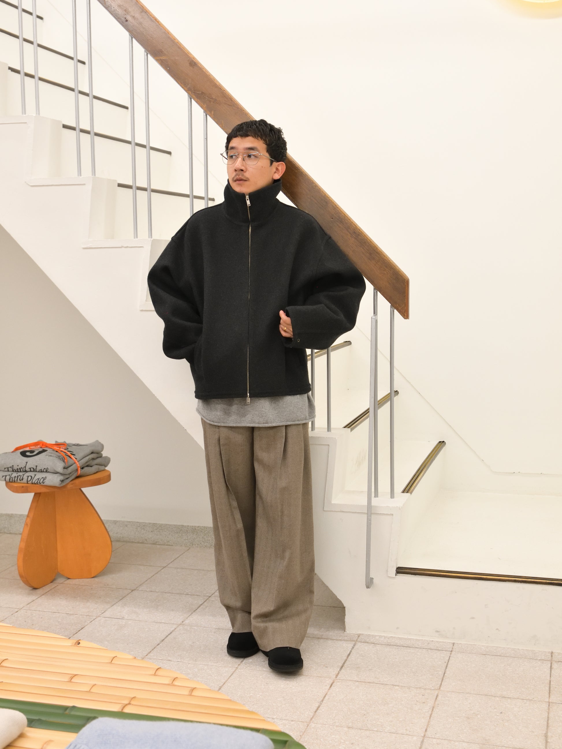 YOKE ヨーク Wool Cashmere Balloon Silhouette Blouson YK26FW01318B ウール カシミア ブルゾン CHARCOAL チャコール 26FW 日本取り扱い 名古屋 丸の内 セレクトショップ THIRD PLACE サードプレイス