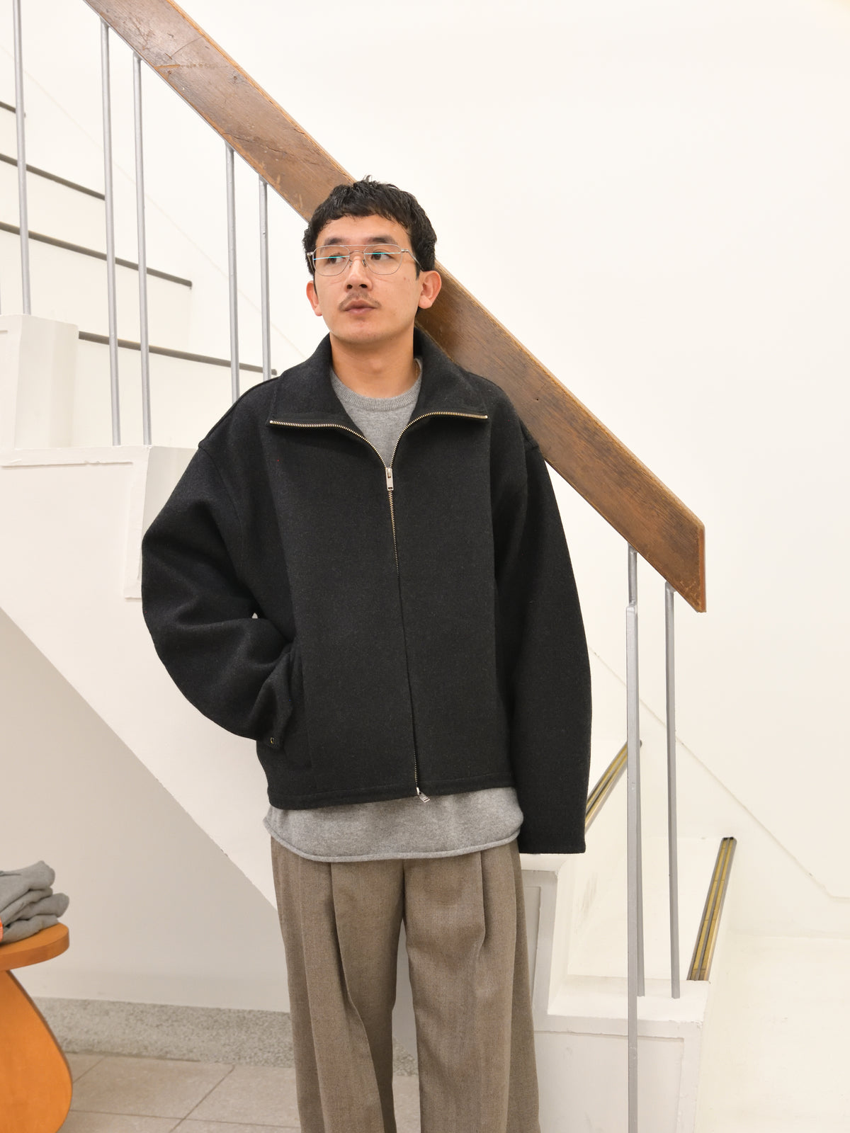 YOKE ヨーク Wool Cashmere Balloon Silhouette Blouson YK26FW01318B ウール カシミア ブルゾン CHARCOAL チャコール 26FW 日本取り扱い 名古屋 丸の内 セレクトショップ THIRD PLACE サードプレイス
