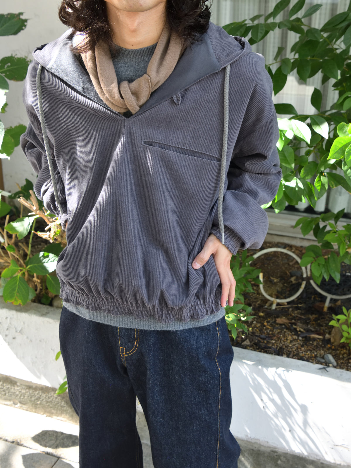 TOZAOU トザオウ Corduroy Smock チャコール グレー CHARCOAL GRAY TOZ-26AW-PO0001 コットン COTTON WOOL ウール スモック セットアップ 26aw 春夏 日本取り扱い 名古屋 丸の内 セレクトショップ THIRD PLACE サードプレイス