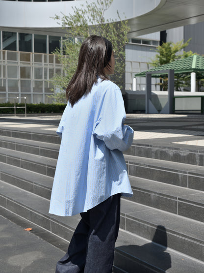 BELPER ROUND PLAID SHIRT 2514-1226P BLUE ブルー COTTON コットン  レディース 26FW 日本取り扱い 名古屋 丸の内 セレクトショップ THIRD PLACE サードプレイス