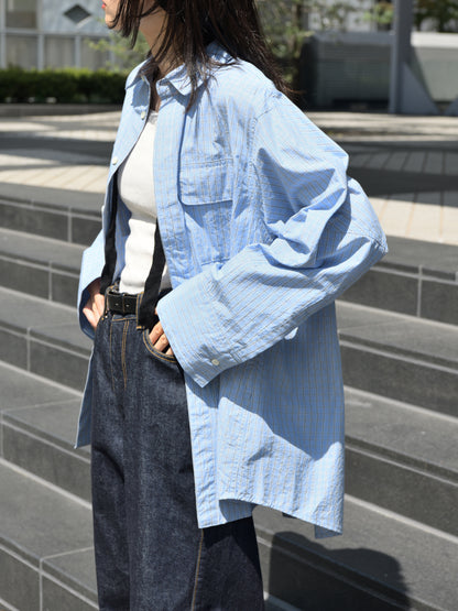 BELPER ROUND PLAID SHIRT 2514-1226P BLUE ブルー COTTON コットン  レディース 26FW 日本取り扱い 名古屋 丸の内 セレクトショップ THIRD PLACE サードプレイス