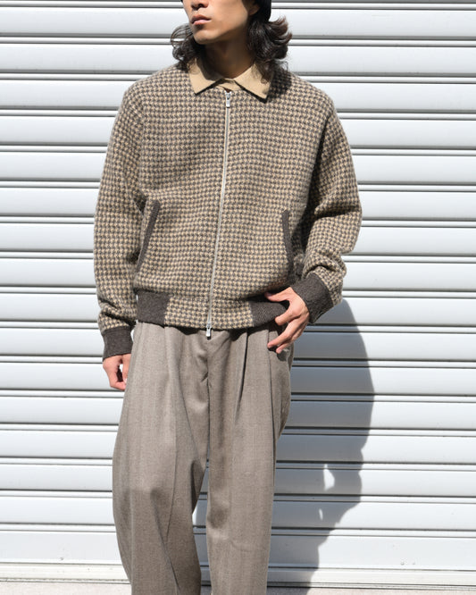 MEIAS メイアス WOOL JQ HARRINGTON KNIT JK BROWN ブラウン WECD-6A17 WOOL ウール ハリントンジャケット ユニセックス 26AW 愛知県 名古屋 丸の内 セレクトショップ THIRD PLACE サードプレイス