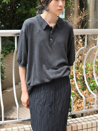MEIAS メイアス シルク ニット SILK KNIT POLO SHIRTS SLPO-6S20-TP  別注 チャコール エクスクルーシブ 限定 日本取り扱い 名古屋 丸の内 セレクトショップ THIRD PLACE サードプレイス