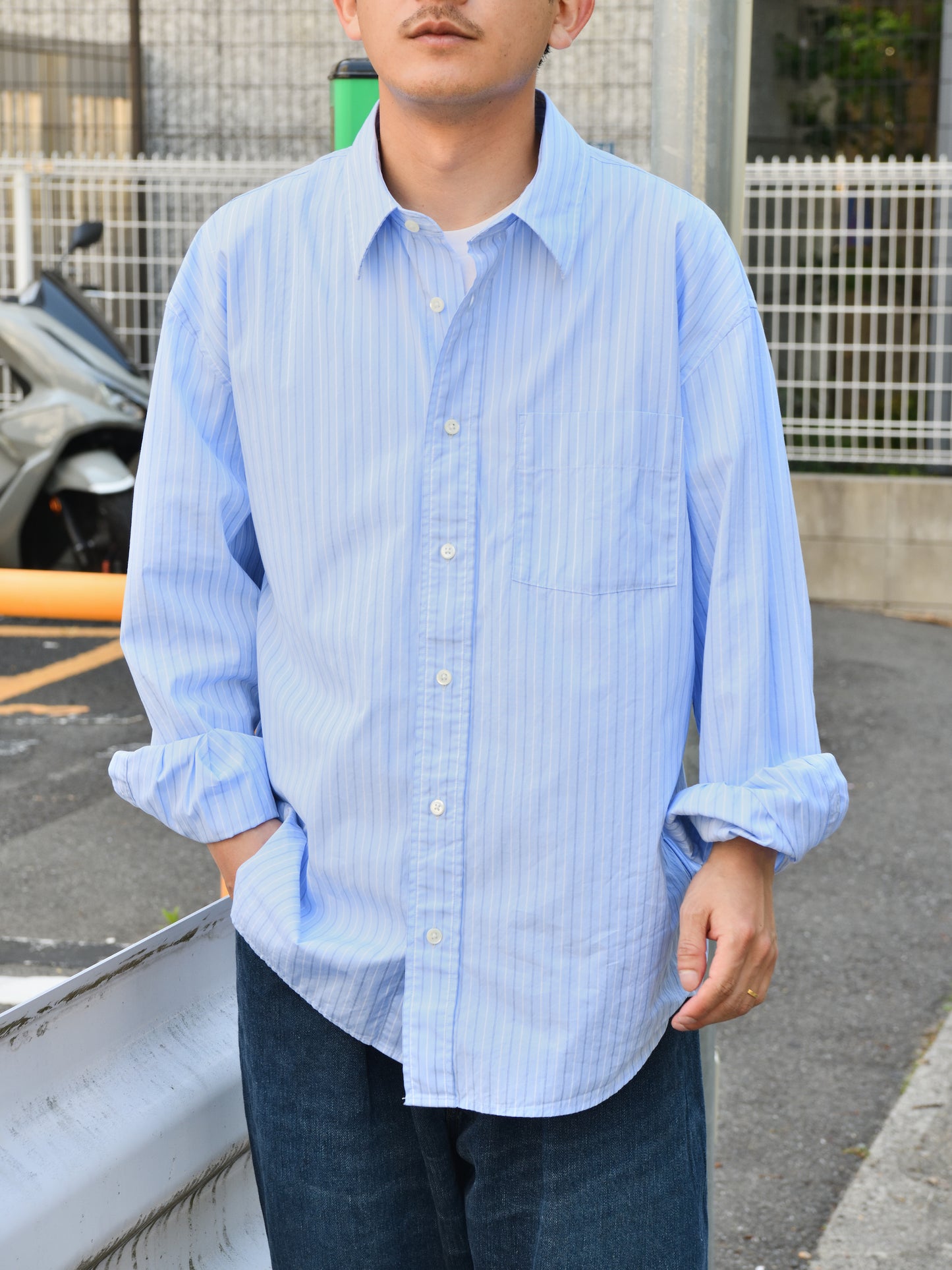 SUNFLOWER サンフラワー NEW BASE SHIRT 1308 シャツ ベーシック BLUE ストライプ ブルー 定番 日本 名古屋 セレクトショップ THIRD PLACE サードプレイス 名古屋 愛知県 東海 セレクトショップ THIRD PLACE サードプレイス