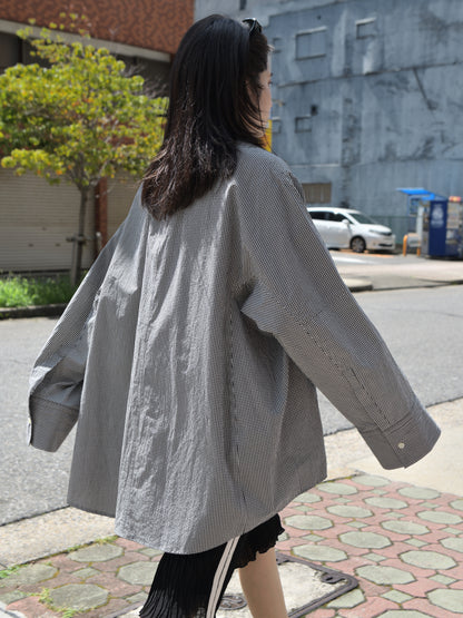 BELPER ROUND PLAID SHIRT 2514-1226P BLACK ブラック ギンガムチェック COTTON コットン レディース 26FW 日本取り扱い 名古屋 丸の内 セレクトショップ THIRD PLACE サードプレイス