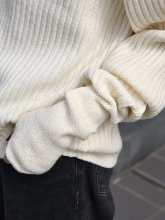 MEIAS メイアス MILITARY KNIT PO OFFWHITE オフホワイト ニット WEPO-5A08 WOOL ウール クルーネック 26FW 日本取り扱い 名古屋 丸の内 セレクトショップ THIRD PLACE サードプレイス