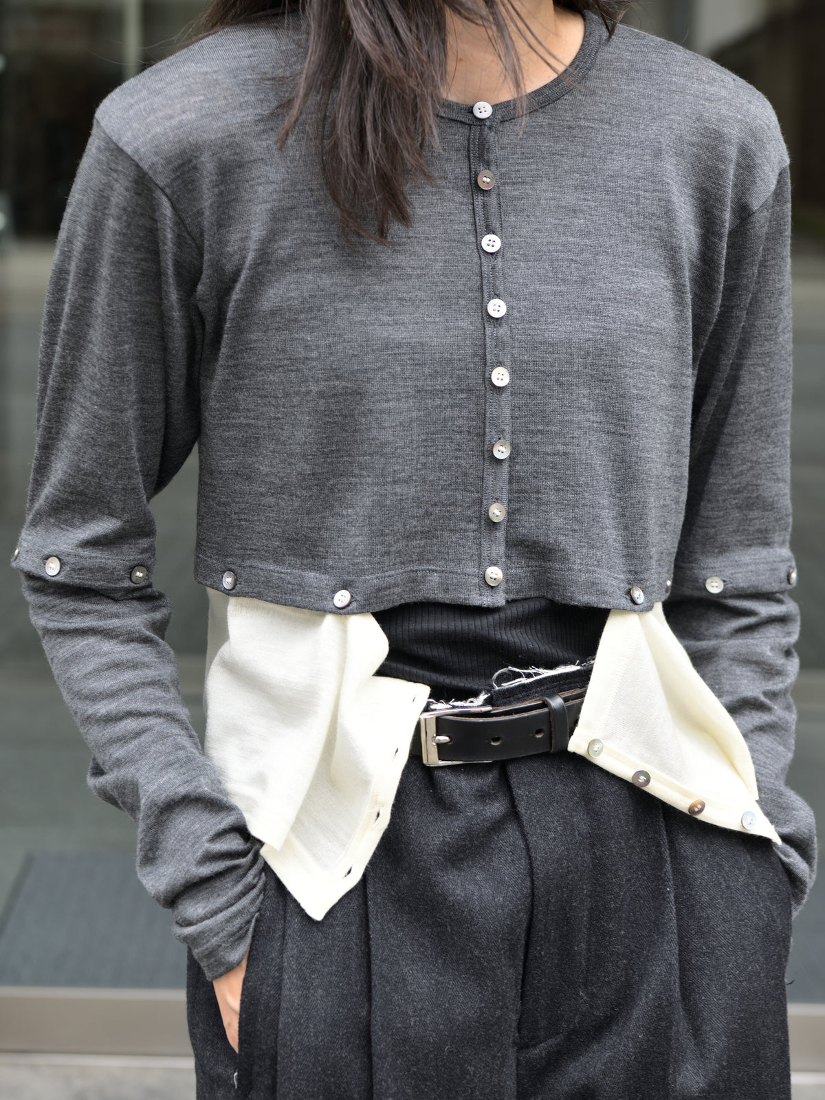 KAYLE WOOL JERSEY DETACHABLE CARDIGAN K-2209 GRAY グレー  IVORY アイボリー WOOL ウール レディース 26FW 日本取り扱い 名古屋 丸の内 セレクトショップ THIRD PLACE サードプレイス