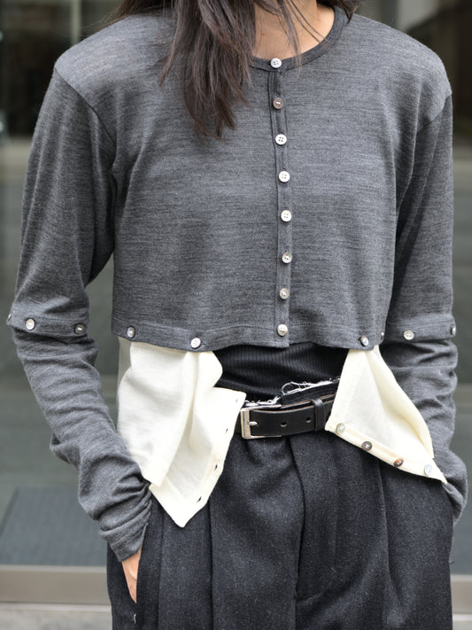 KAYLE WOOL JERSEY DETACHABLE CARDIGAN K-2209 GRAY グレー  IVORY アイボリー WOOL ウール レディース 26FW 日本取り扱い 名古屋 丸の内 セレクトショップ THIRD PLACE サードプレイス