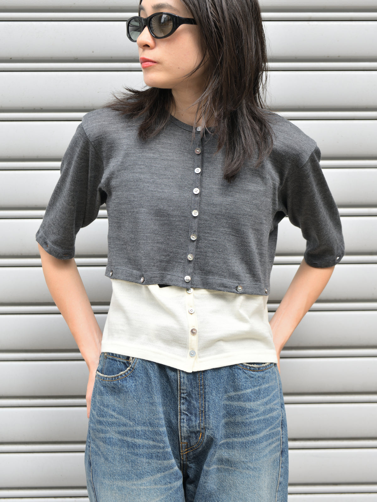KAYLE WOOL JERSEY DETACHABLE CARDIGAN K-2209 GRAY グレー  IVORY アイボリー WOOL ウール レディース 26FW 日本取り扱い 名古屋 丸の内 セレクトショップ THIRD PLACE サードプレイス