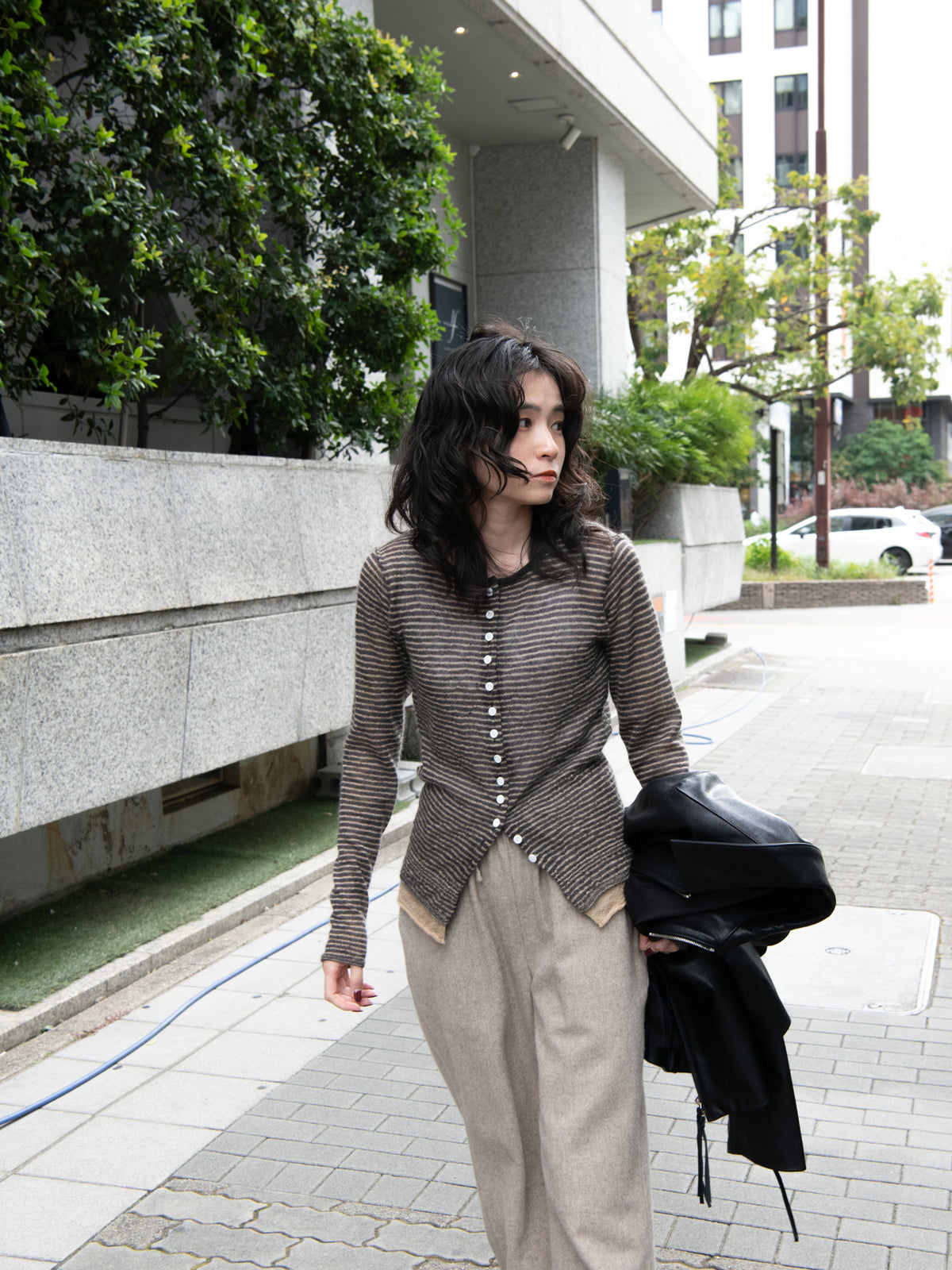 KAYLE SUPER KID MOHAIR CARDIGAN K-2110 BEIGE ベージュ CHARCOAL チャコール モヘヤ ナイロン レディース 26FW 日本取り扱い 名古屋 丸の内 セレクトショップ THIRD PLACE サードプレイス