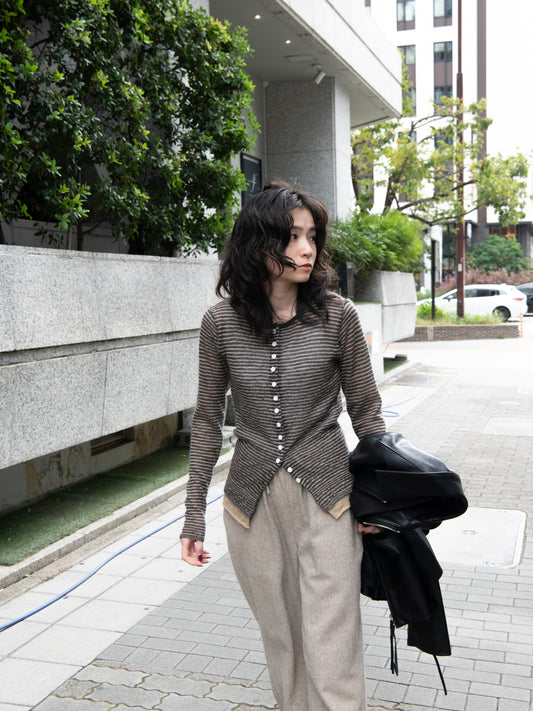 KAYLE SUPER KID MOHAIR CARDIGAN K-2110 BEIGE ベージュ CHARCOAL チャコール モヘヤ ナイロン レディース 26FW 日本取り扱い 名古屋 丸の内 セレクトショップ THIRD PLACE サードプレイス