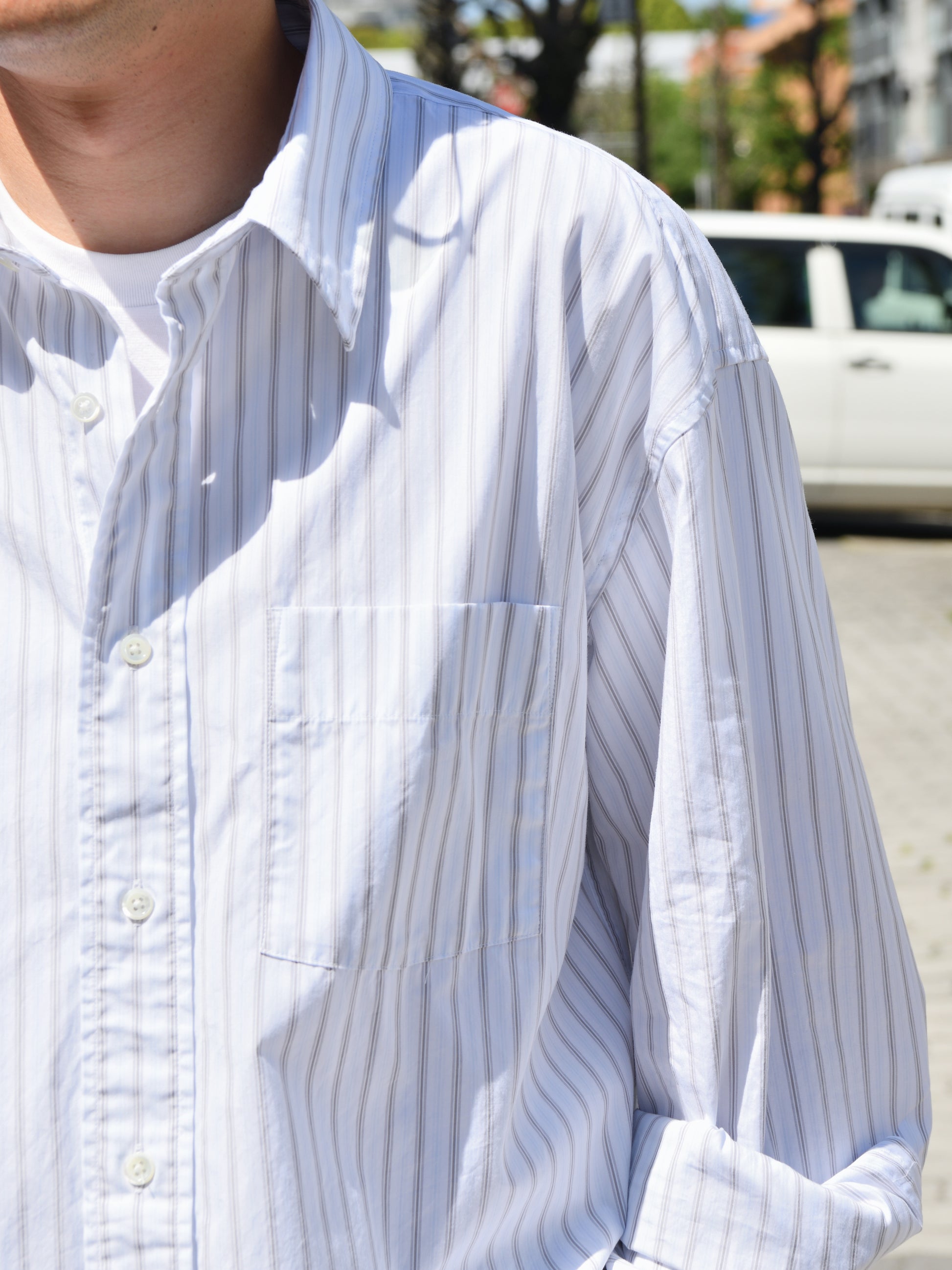 SUNFLOWER サンフラワー NEW BASE SHIRT 1308 シャツ ベーシック BLUE ストライプ ホワイト 定番 日本 名古屋 セレクトショップ THIRD PLACE サードプレイス 名古屋 愛知県 東海 セレクトショップ THIRD PLACE サードプレイス