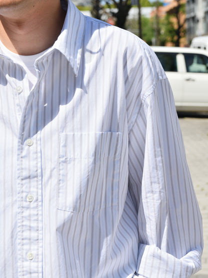 SUNFLOWER サンフラワー NEW BASE SHIRT 1308 シャツ ベーシック BLUE ストライプ ホワイト 定番 日本 名古屋 セレクトショップ THIRD PLACE サードプレイス 名古屋 愛知県 東海 セレクトショップ THIRD PLACE サードプレイス