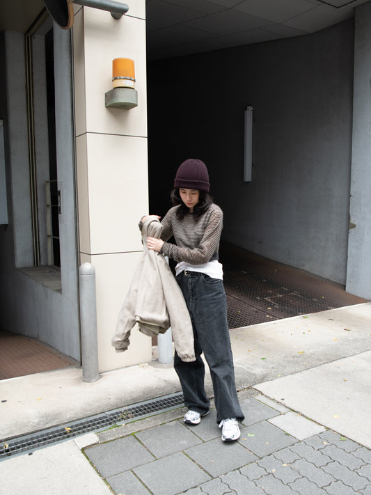 KAYLE SUPER KID MOHAIR POCKET CROPPED TOP K-2109 BEIGE ベージュ CHARCOAL チャコール モヘア ナイロン レディース 26FW 日本取り扱い 名古屋 丸の内 セレクトショップ THIRD PLACE サードプレイス
