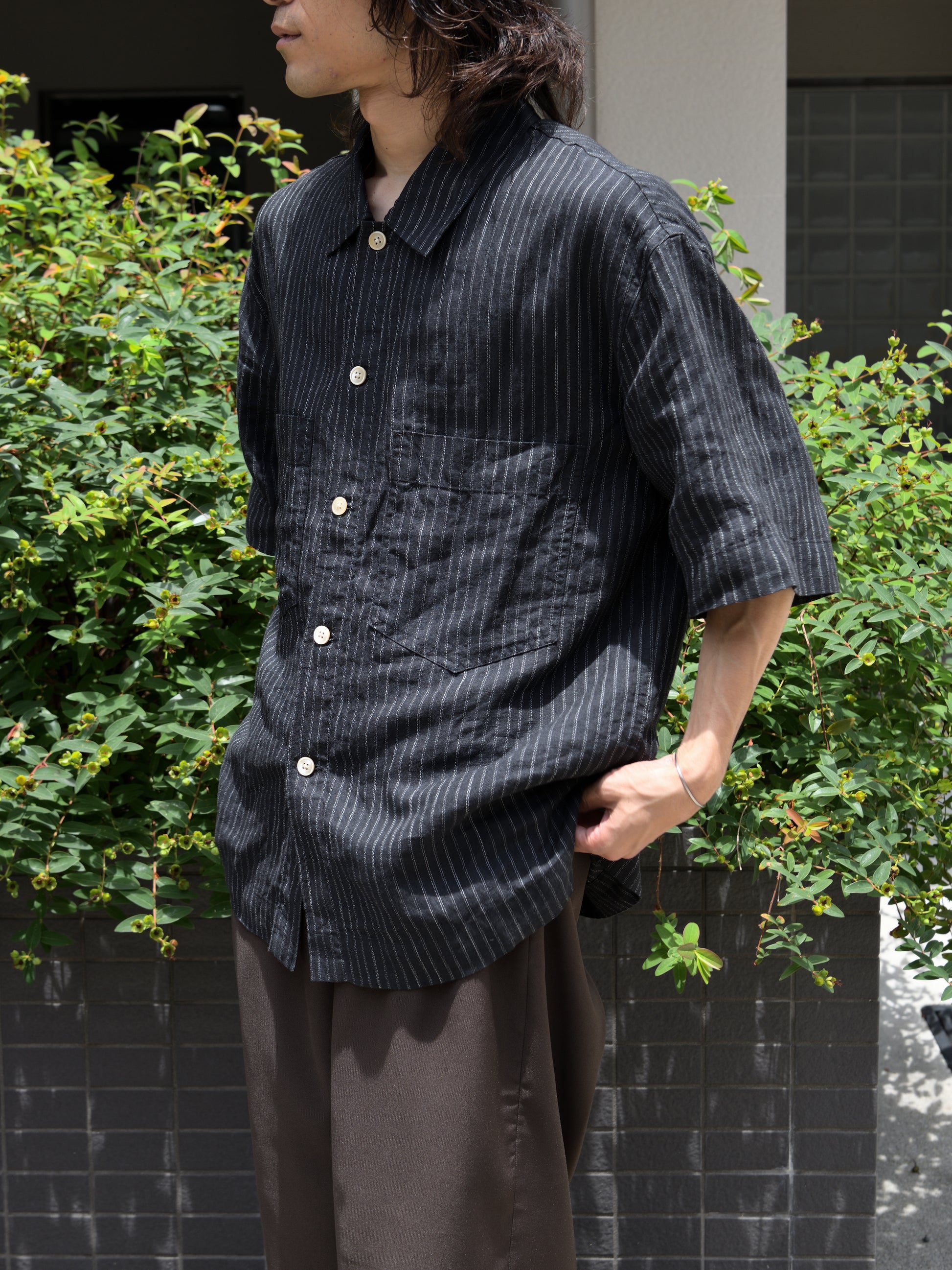 SUNFLOWER サンフラワー ADAM SHIRT 1291 シャツ ベーシック ブラック BLACK リネン コットン 定番 デンマーク 日本 名古屋 セレクトショップ THIRD PLACE サードプレイス 名古屋 愛知県 東海 セレクトショップ THIRD PLACE サードプレイスv