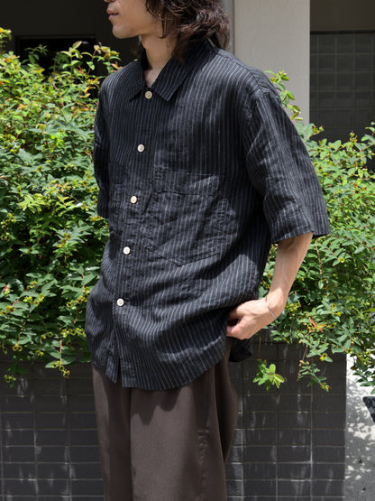 SUNFLOWER サンフラワー ADAM SHIRT 1291 シャツ ベーシック ブラック BLACK リネン コットン 定番 デンマーク 日本 名古屋 セレクトショップ THIRD PLACE サードプレイス 名古屋 愛知県 東海 セレクトショップ THIRD PLACE サードプレイスv
