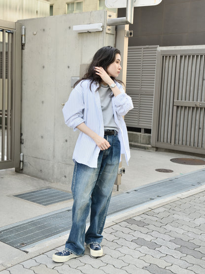 SUNFLOWER サンフラワー NEW BASE SHIRT 1308 シャツ ベーシック BLUE ストライプ ホワイト 定番 日本 名古屋 セレクトショップ THIRD PLACE サードプレイス 名古屋 愛知県 東海 セレクトショップ THIRD PLACE サードプレイス