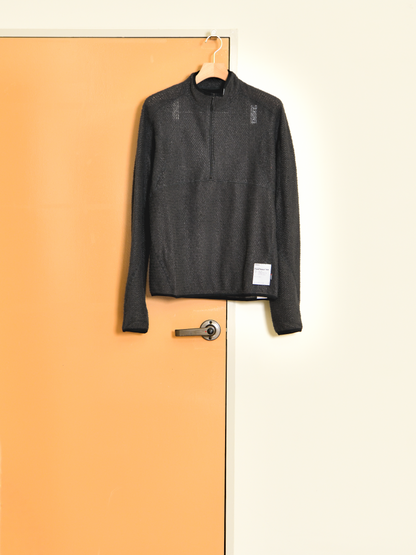SATISFY サティスファイ FuzzFleece AD Half-Zip PHANTOM 11024-88000 ブラック グレー POLYESTER ポリエステル Polartec ポーラテック フリース インナー インサレーション フランス パリ paris 26FW 日本取り扱い 名古屋 丸の内 セレクトショップ THIRD PLACE サードプレイス