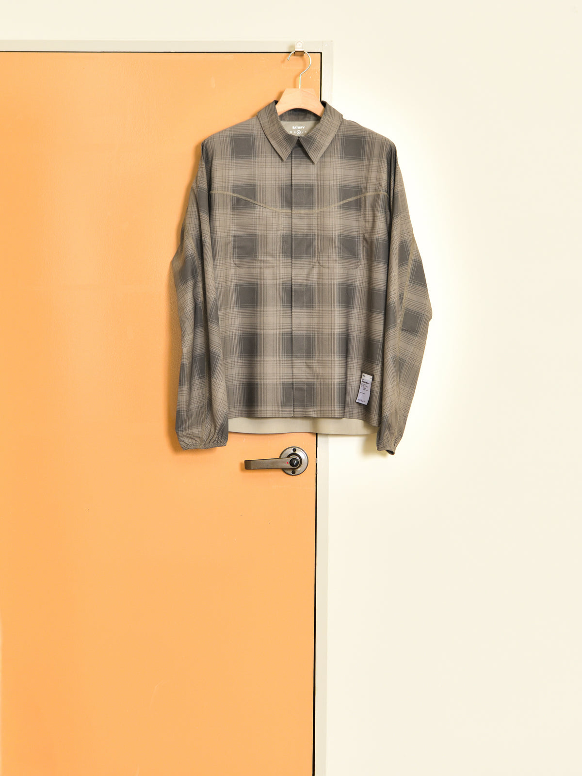 SATISFY サティスファイ Peace Shell River Shirt GREEN CHECK 11143-91F02 ポリエステル シャツ スナップボタン ランニング レギュラーカラー アウトドア 26FW 日本取り扱い 名古屋 丸の内 セレクトショップ THIRD PLACE サードプレイス