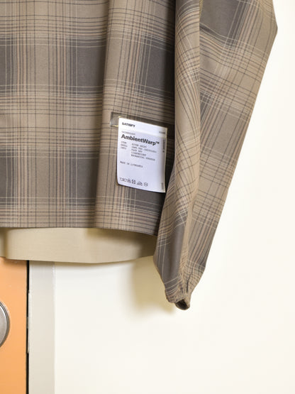 SATISFY サティスファイ Peace Shell River Shirt GREEN CHECK 11143-91F02 ポリエステル シャツ スナップボタン ランニング レギュラーカラー アウトドア 26FW 日本取り扱い 名古屋 丸の内 セレクトショップ THIRD PLACE サードプレイス