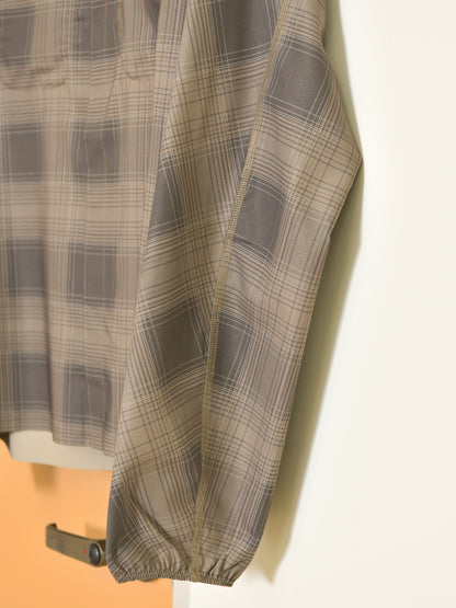 SATISFY サティスファイ Peace Shell River Shirt GREEN CHECK 11143-91F02 ポリエステル シャツ スナップボタン ランニング レギュラーカラー アウトドア 26FW 日本取り扱い 名古屋 丸の内 セレクトショップ THIRD PLACE サードプレイス