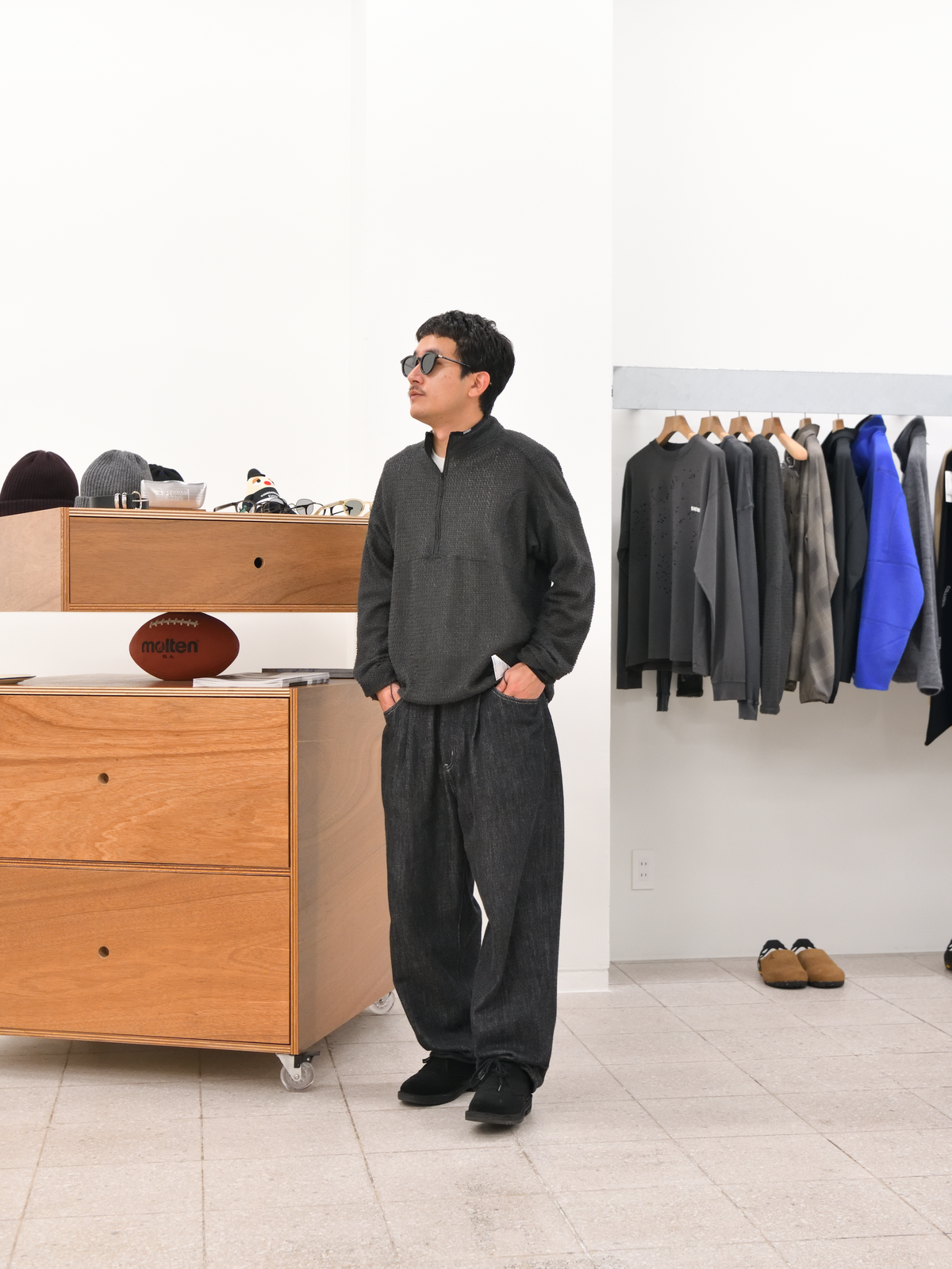 SATISFY サティスファイ FuzzFleece AD Half-Zip PHANTOM 11024-88000 ブラック グレー POLYESTER ポリエステル Polartec ポーラテック フリース インナー インサレーション フランス パリ paris 26FW 日本取り扱い 名古屋 丸の内 セレクトショップ THIRD PLACE サードプレイス