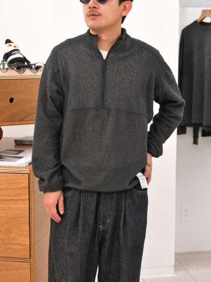 SATISFY サティスファイ FuzzFleece AD Half-Zip PHANTOM 11024-88000 ブラック グレー POLYESTER ポリエステル Polartec ポーラテック フリース インナー インサレーション フランス パリ paris 26FW 日本取り扱い 名古屋 丸の内 セレクトショップ THIRD PLACE サードプレイス