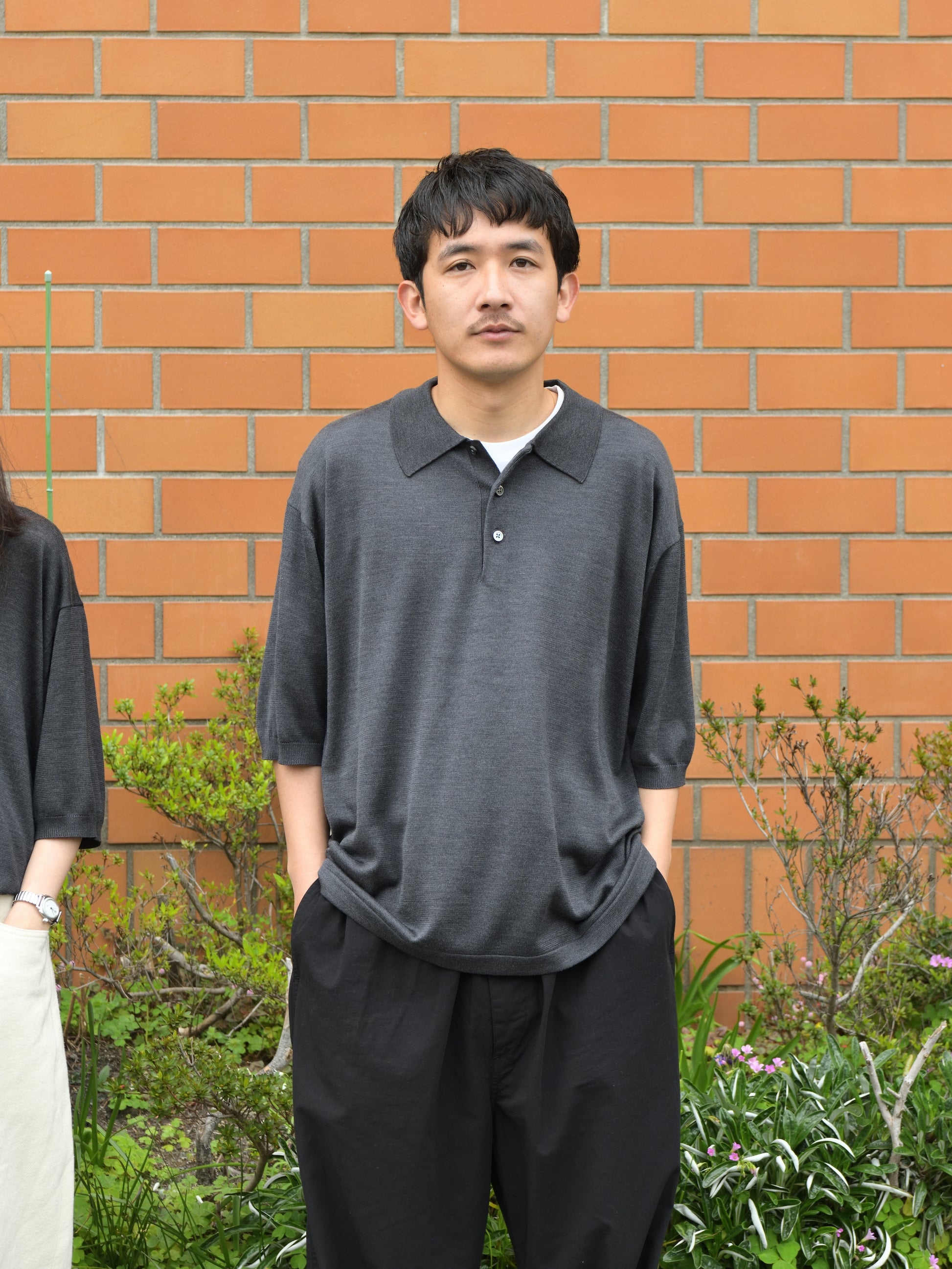 MEIAS メイアス シルク ニット SILK KNIT POLO SHIRTS SLPO-6S20-TP  別注 チャコール エクスクルーシブ 限定 日本取り扱い 名古屋 丸の内 セレクトショップ THIRD PLACE サードプレイス