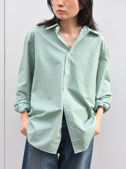 Ernie Palo アーニーパロ Silk Cotton Shirt GREEN CHECK EP12SH02 チェック シャツ シルク コットン 26AW 愛知県 名古屋 丸の内 セレクトショップ THIRD PLACE サードプレイス