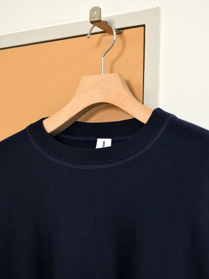 MEIAS メイアス SILK SMOOTH SWEAT PULLOVER NAVY ネイビー シルク ニットスウェット リバースウィーブ クルーネック 26FW 日本取り扱い 名古屋 丸の内 セレクトショップ THIRD PLACE サードプレイス