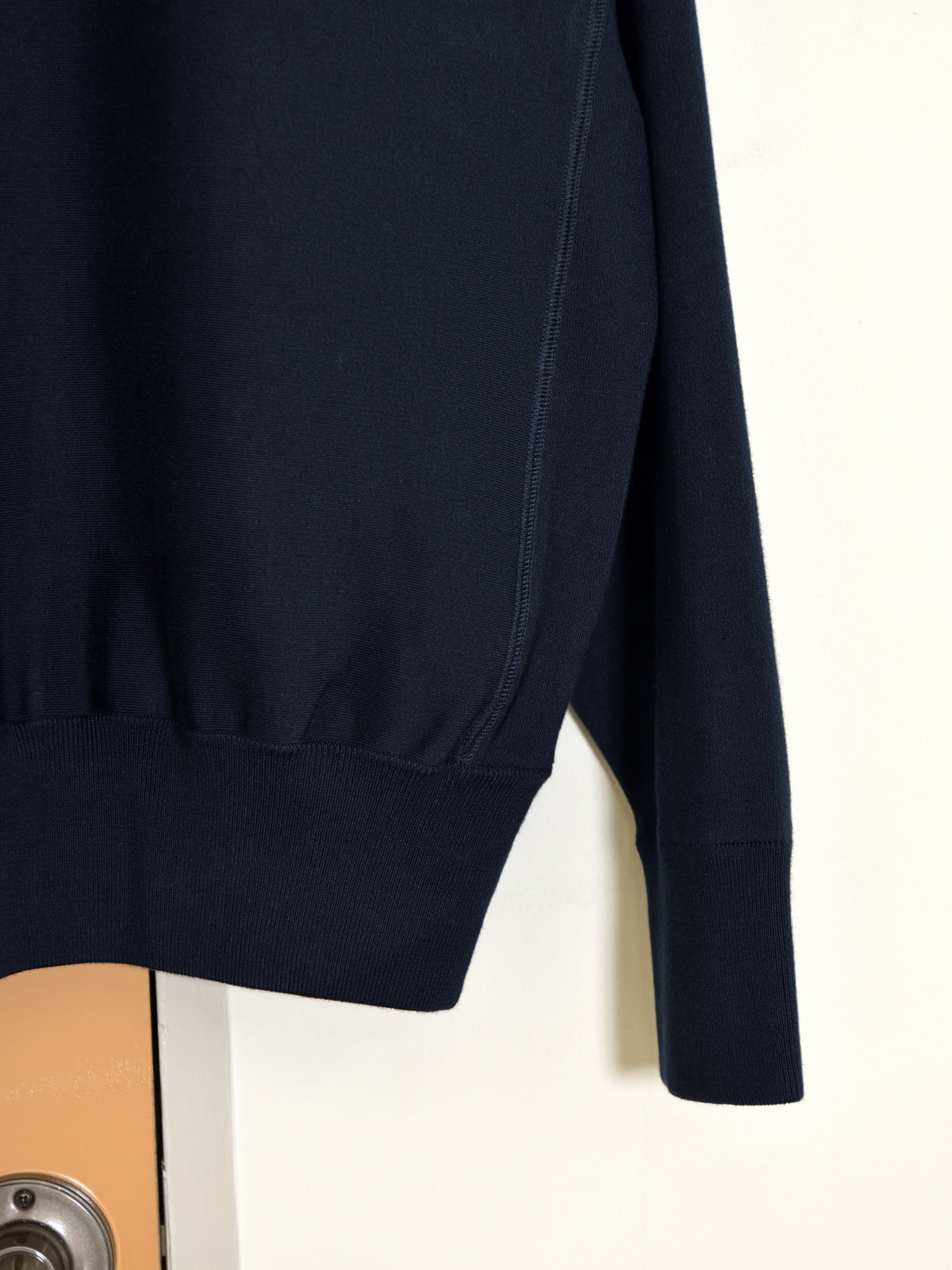 MEIAS メイアス SILK SMOOTH SWEAT PULLOVER NAVY ネイビー シルク ニットスウェット リバースウィーブ クルーネック 26FW 日本取り扱い 名古屋 丸の内 セレクトショップ THIRD PLACE サードプレイス