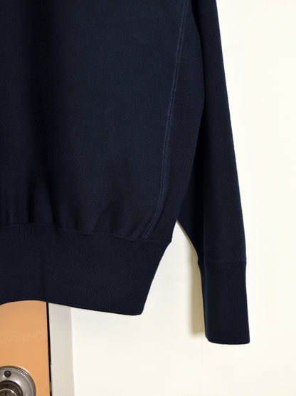 MEIAS メイアス SILK SMOOTH SWEAT PULLOVER NAVY ネイビー シルク ニットスウェット リバースウィーブ クルーネック 26FW 日本取り扱い 名古屋 丸の内 セレクトショップ THIRD PLACE サードプレイス