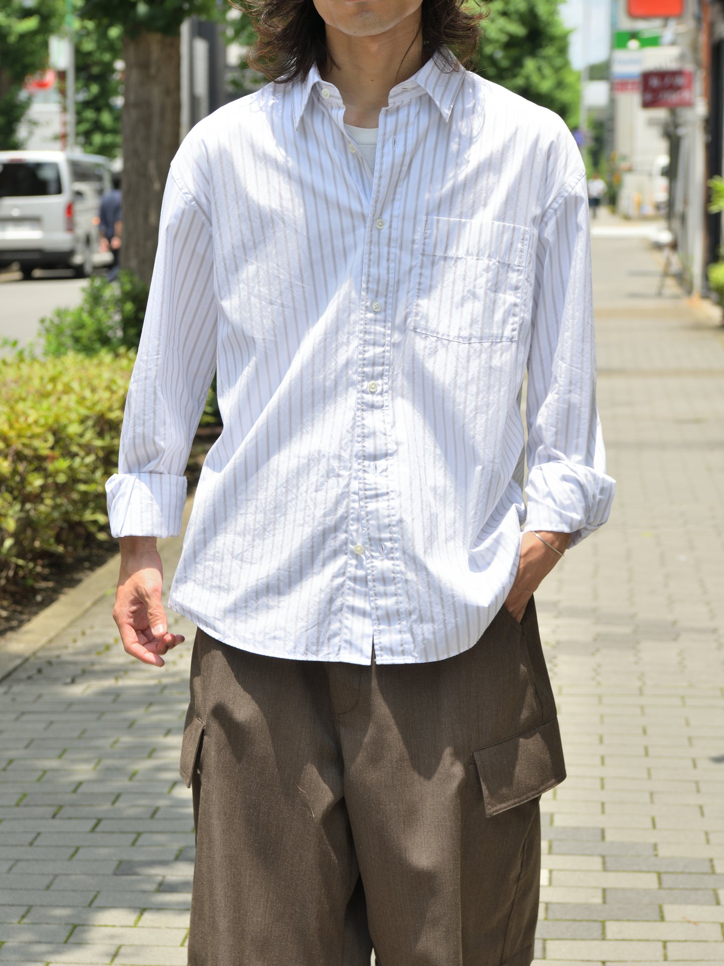 SUNFLOWER サンフラワー NEW BASE SHIRT 1308 シャツ ベーシック BLUE ストライプ ホワイト 定番 日本 名古屋 セレクトショップ THIRD PLACE サードプレイス 名古屋 愛知県 東海 セレクトショップ THIRD PLACE サードプレイス