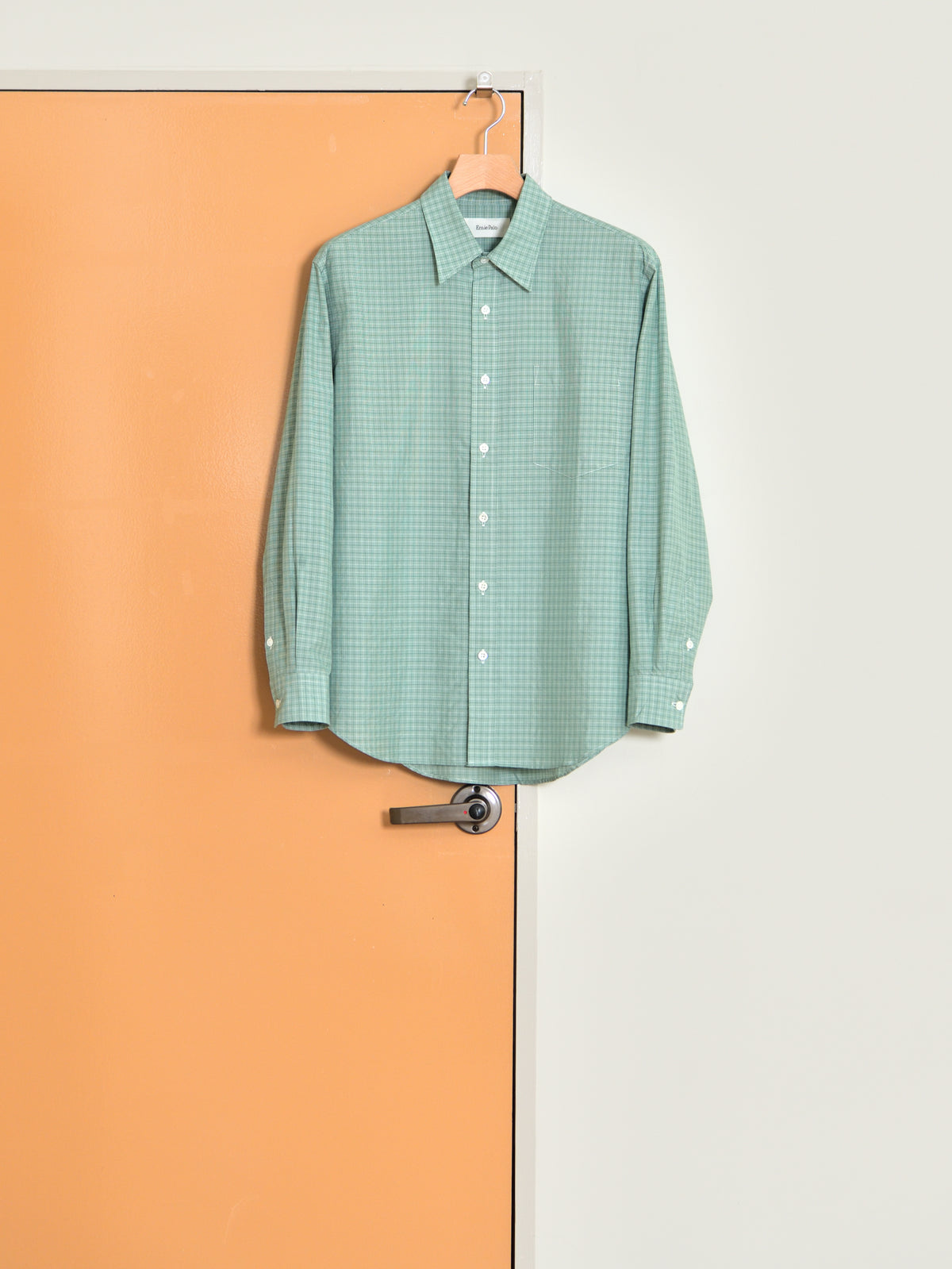 Ernie Palo アーニーパロ Silk Cotton Shirt GREEN CHECK EP12SH02 チェック シャツ シルク コットン 26AW 愛知県 名古屋 丸の内 セレクトショップ THIRD PLACE サードプレイス