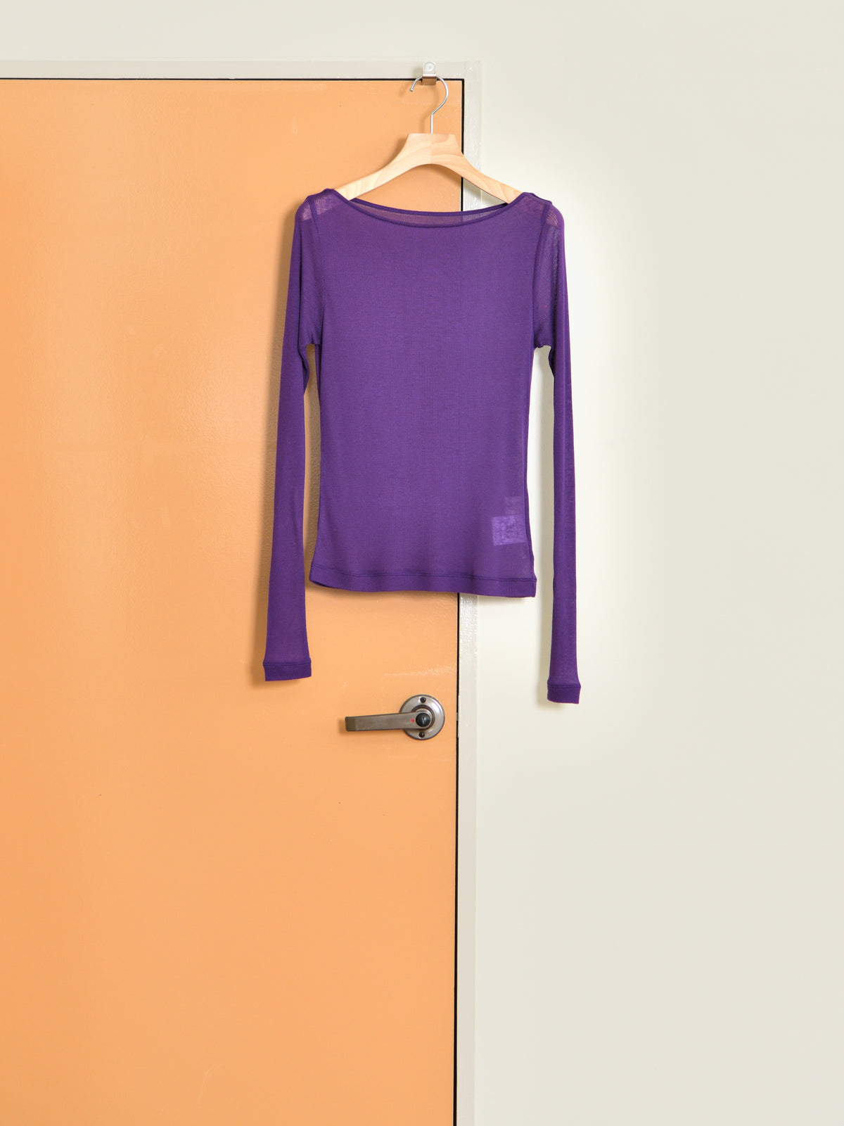 Ernie Palo アーニーパロ Sheer Rib Boat Neck T-shirt PURPLE EP12FCT03 リブTシャツ リブニット パープル シアー テンセル カシミア シルク 26AW 愛知県 名古屋 丸の内 セレクトショップ THIRD PLACE サードプレイス