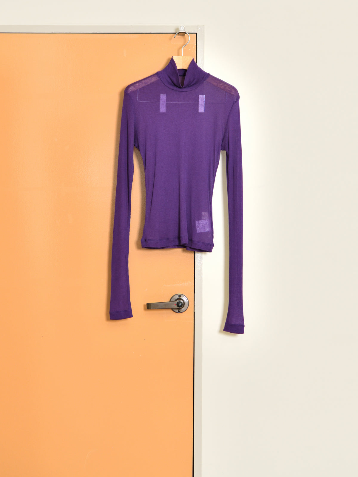 Ernie Palo アーニーパロ Sheer Rib Turtle Neck L/S T-shirt PUPLE EP12FCT02 リブTシャツ リブニット パープル 紫 シアー タートル テンセル カシミア シルク 26AW 愛知県 名古屋 丸の内 セレクトショップ THIRD PLACE サードプレイス