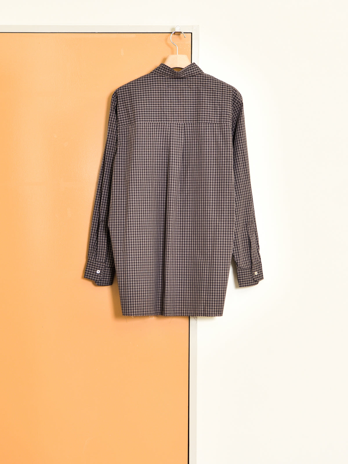 CAMIEL FORTGENS カミエルフォートヘンス BIG SHIRT BROWN CHECK ブラウン チェック CF.22.04.03.04 シャツ 定番 コットン オランダ 26aw 春夏 日本取り扱い 名古屋 丸の内 セレクトショップ THIRD PLACE サードプレイス