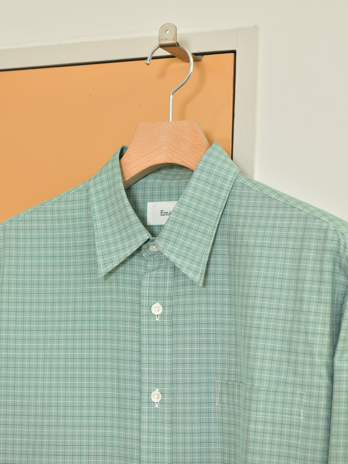 Ernie Palo アーニーパロ Silk Cotton Shirt GREEN CHECK EP12SH02 チェック シャツ シルク コットン 26AW 愛知県 名古屋 丸の内 セレクトショップ THIRD PLACE サードプレイス