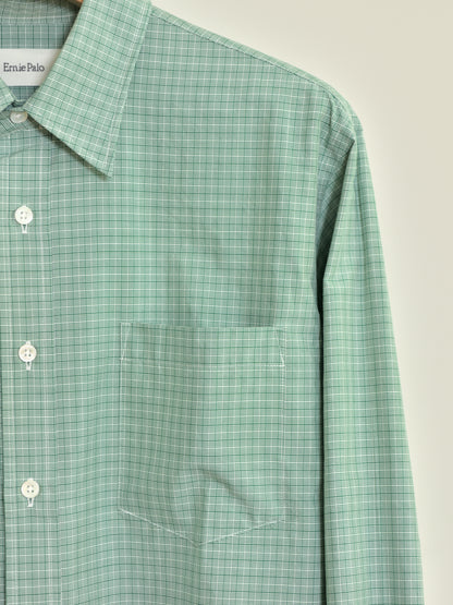Ernie Palo アーニーパロ Silk Cotton Shirt GREEN CHECK EP12SH02 チェック シャツ シルク コットン 26AW 愛知県 名古屋 丸の内 セレクトショップ THIRD PLACE サードプレイス