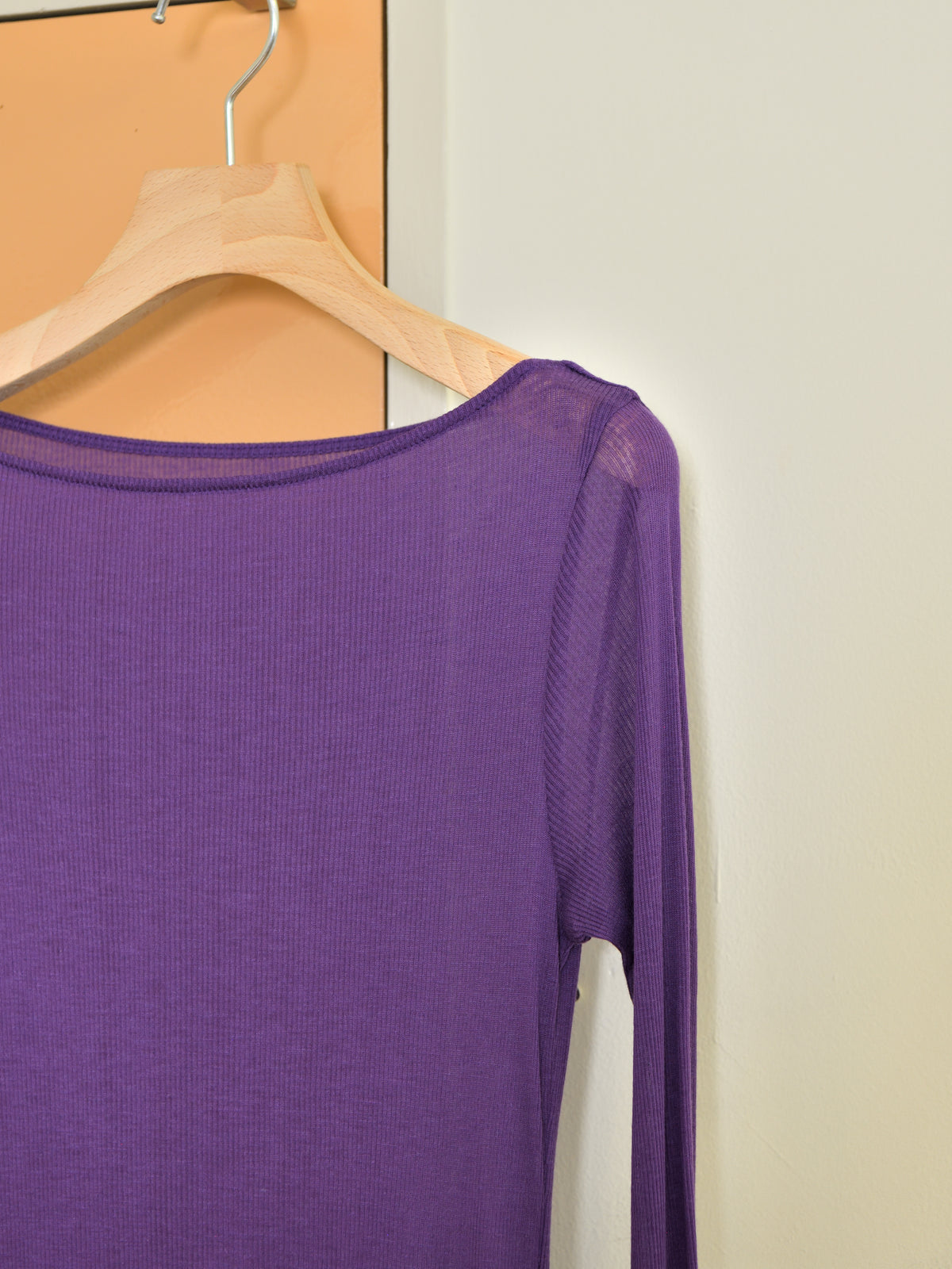 Ernie Palo アーニーパロ Sheer Rib Boat Neck T-shirt PURPLE EP12FCT03 リブTシャツ リブニット パープル シアー テンセル カシミア シルク 26AW 愛知県 名古屋 丸の内 セレクトショップ THIRD PLACE サードプレイス