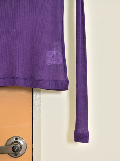 Ernie Palo アーニーパロ Sheer Rib Boat Neck T-shirt PURPLE EP12FCT03 リブTシャツ リブニット パープル シアー テンセル カシミア シルク 26AW 愛知県 名古屋 丸の内 セレクトショップ THIRD PLACE サードプレイス