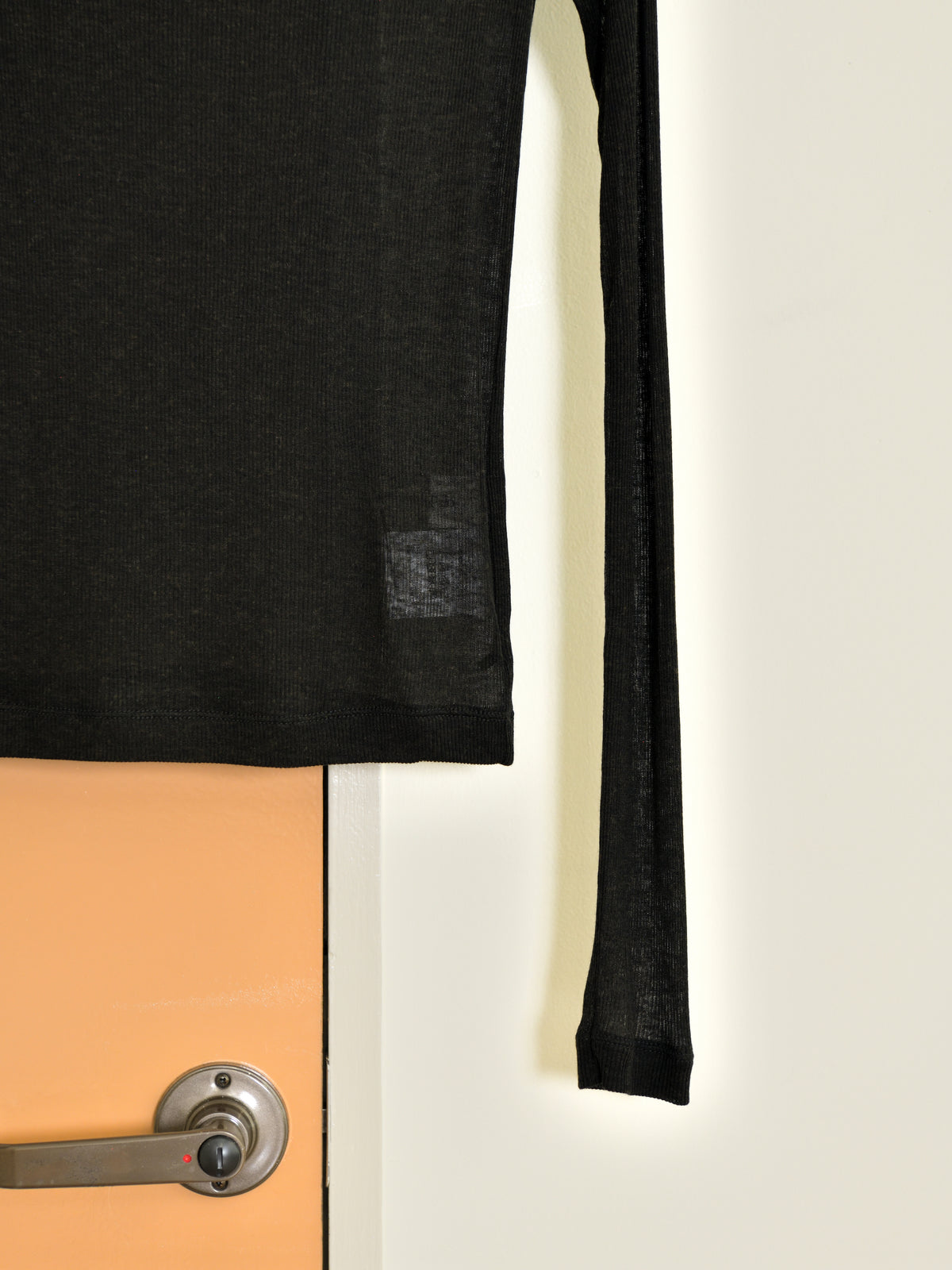 Ernie Palo アーニーパロ Sheer Rib Boat Neck T-shirt BLACK EP12FCT03 リブTシャツ リブニット ブラック 黒 シアー テンセル カシミア シルク 26AW 愛知県 名古屋 丸の内 セレクトショップ THIRD PLACE サードプレイス