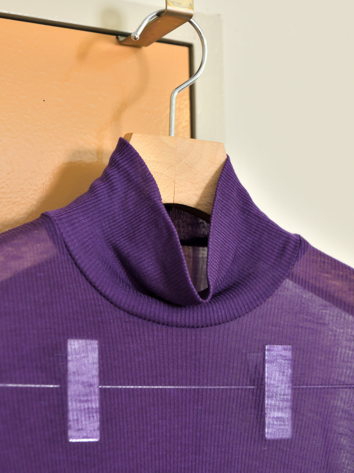 Ernie Palo アーニーパロ Sheer Rib Turtle Neck L/S T-shirt PUPLE EP12FCT02 リブTシャツ リブニット パープル 紫 シアー タートル テンセル カシミア シルク 26AW 愛知県 名古屋 丸の内 セレクトショップ THIRD PLACE サードプレイス