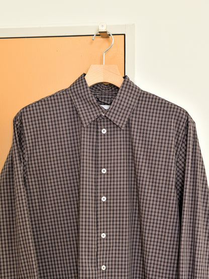 CAMIEL FORTGENS カミエルフォートヘンス BIG SHIRT BROWN CHECK ブラウン チェック CF.22.04.03.04 シャツ 定番 コットン オランダ 26aw 春夏 日本取り扱い 名古屋 丸の内 セレクトショップ THIRD PLACE サードプレイス