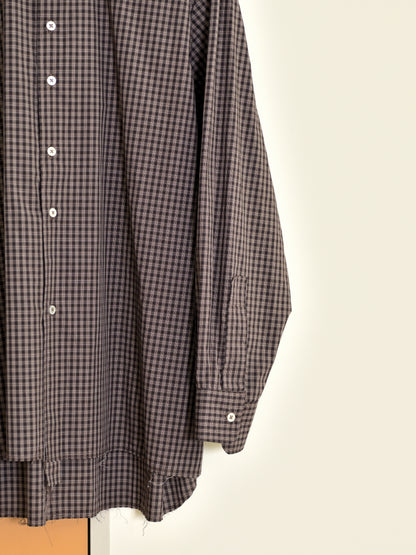 CAMIEL FORTGENS カミエルフォートヘンス BIG SHIRT BROWN CHECK ブラウン チェック CF.22.04.03.04 シャツ 定番 コットン オランダ 26aw 春夏 日本取り扱い 名古屋 丸の内 セレクトショップ THIRD PLACE サードプレイス